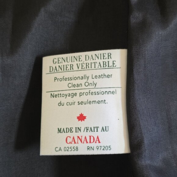 Danier Jacket Womens XL Brown Leather Pockets Zip Lined LS Classic Collar Mature - Picture 13 of 16